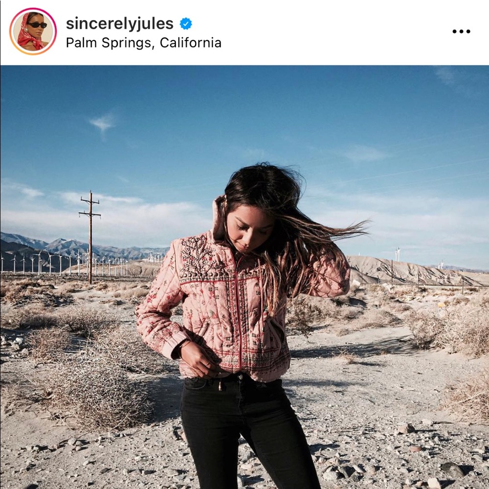 Free People Pink Bomber Jacket